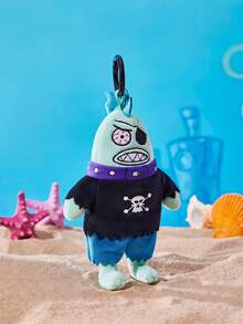 SpongeBob SquarePants | POKOJA LAND 1pc X POKOJA LAND 3D Plush Keychain, Pirate Fish Shape, Funny & Adventurous Design, Can Be Hung On Bags, Keys, Schoolbags, A Fun Gift For Birthday Or Anniversary - Green - View 6