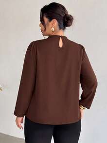 Firerie Elegant Traditional 1920s Office Formal Shoulder Ruffle Petal Sleeve Long Sleeve Brown Blouse Vintage Pullover Shirt Autumn Women Teachers' Day - Brown - View 4