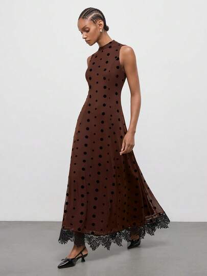 Maija Women's Polka Dot Casual Daily Summer Long Dress