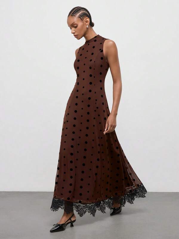 Maija Women's Polka Dot Casual Daily Summer Long Dress
