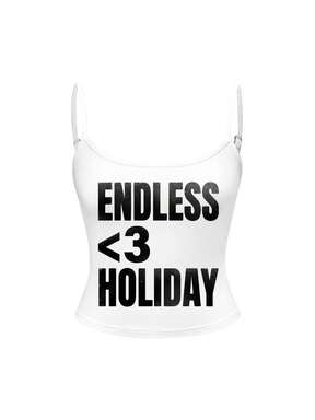 Grunge Punk Women's Letter Print Casual Streetwear Versatile Daily Wear Camisole Tank Top Vacation White And Black Summer