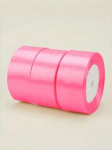 3pcs/Pack, 22m Long 4cm Wide Satin Ribbon, ForHoliday Gifts, Wedding Decor, DIY Crafts, Bows,Headbands, Back To School Valentine Day - Multicolor - View 17