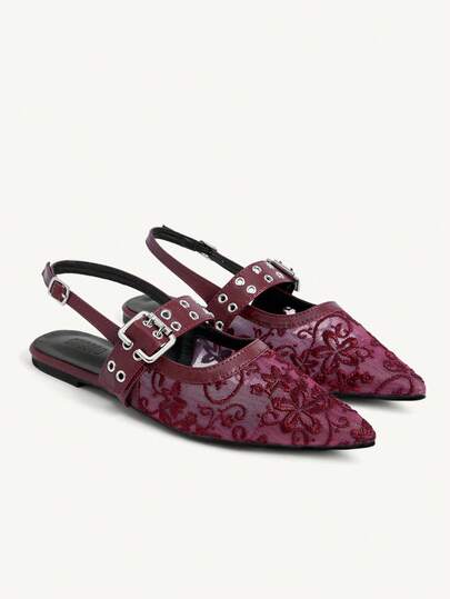 CUCCOO CHICEST Ladies, Willow Nails, Buckles, Flat Shoes.
