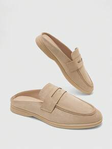 CUCCOO BIZCHIC Fashion Versatile Dating Workplace Elegant Casual Simple Comfortable Back Empty Portable Women's Flat Shoes Fall Shoes - It's apricot. - View 8