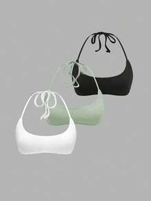 SHEIN Unity 女士纯色简约日常穿搭露背系带吊带背心 - 彩色 - 查看 3