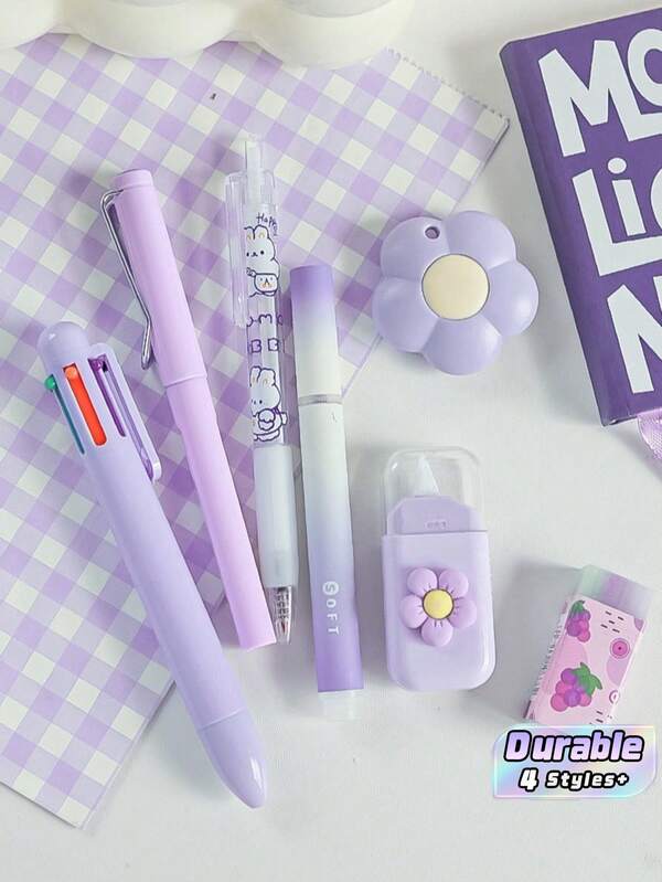 7Pcs Aesthetic Stationery Gift Set, Complete School Supplies Kit, Cute Stationery Box, Ideal Back To School & Graduation Present, Student Hand Gift For Kids Teenagers