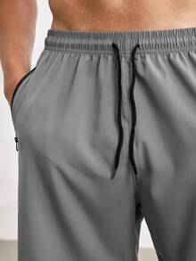 Driftmere 1pc Men's Printed Sports Shorts, 5-Point Basketball Shorts, Training 5-Point Pants, Spring/Summer 2025 New Arrival - Dark Grey - View 5