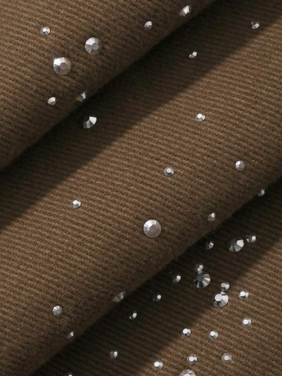 Rhinestone Embellished Loose Fit Casual Vacation Streetwear Spring Autumn Long Pants Women's Jeans