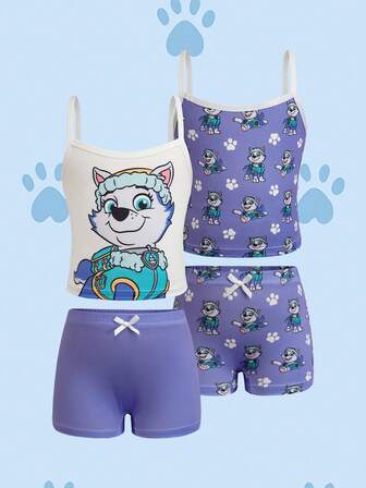 SHEIN | PAW Patrol Young Girl Cartoon Print Camisole & Shorts Lingerie Set