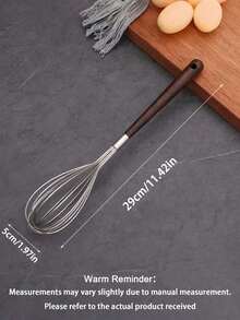 Stainless Steel Egg Whisk And Hand Mixer With Wooden Handle - Durable Metal Design, Suitable For Baking And Cooking, Perfect For Whipping And Mixing Ingredients, Manual Egg Whisk | Hand Mixer | Durable And Strong - Multicolor - View 3