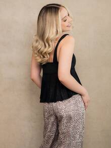 Ximena Robles Ximena Robles Thin Sexy Leopard Print Wide Leg Pants, Suitable For Casual Wear, Back To School Fall Cloth For Women Vacation Summer - Multicolor - View 4