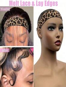 4 piezas de bandas elásticas ajustables para peluca, tejido de poliéster no textil, bandas para fijar el borde, correas para fundir el encaje frontal, compatible con tipo de cabello normal, accesorio para asegurar la peluca - Multicolor - Ver 6