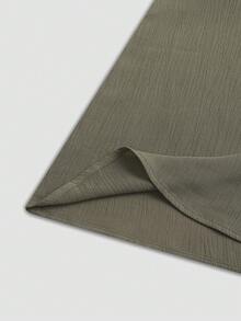 Hotletica Women's Collared Pleated Waist Single-Breasted Long Dress In Army Green - Army Green - View 7