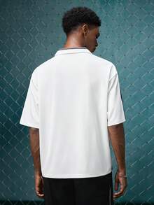 EVRINFINITE Kemeja Polo Lengan Pendek Kasual Serbaguna Pria dengan Motif Huruf Blok Warna - MultiWarna - View 2