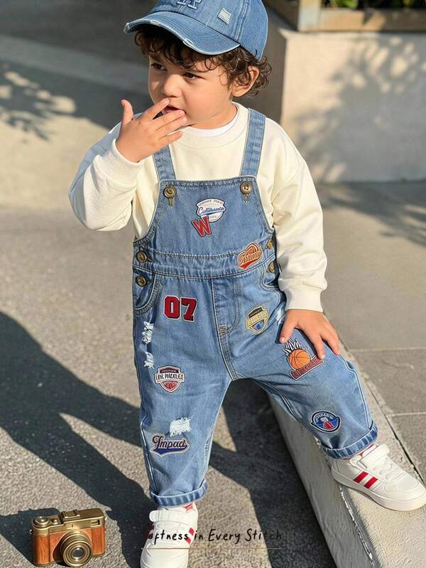 Cozy Pixies Baby Boy Cartoon Number Print Overalls Jumpsuit, Versatile And Comfortable