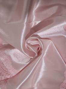 SilkySpell Lace Patchwork Hollow Out Lace-Up Sexy Elegant Sheer Women's Jumpsuit Nightwear Sleep Home Baby Pink Summer - Pink - View 8