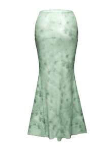 SHEIN Swim 金屬海星裝飾時尚優雅掛脖綁帶比基尼兩件式泳衣套裝附裙襬，適合海灘度假 - 彩色 - 查看 6