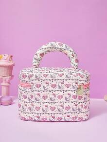 HELLO KITTY AND FRIENDS | Joivida 1個 HELLO AND FRIENDS X Joivida 時尚簡約便攜式化妝收納包，迷你化妝工具袋、刷子收納盒與旅行必需品，適合女性、女孩、旅行、居家、日常使用、返校，生日或週年紀念的可愛禮物 - 白色 - 查看 7