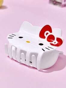 HELLO KITTY AND FRIENDS | Joivida 1個可愛貓咪造型壓克力髮夾，大尺寸女用，甜美少女風設計，強力抓髮造型。適合日常穿搭、旅行、派對、辦公室。週年紀念、生日或聖誕襪填充的獨特禮物 - 紅白色 - 查看 7