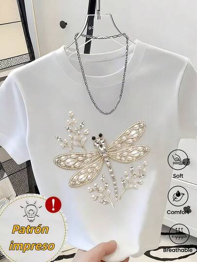 Camiseta de manga corta nueva primavera-verano, gramaje de 220 g. Estampado de dibujos animados, modelo para parejas.