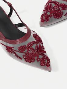 CUCCOO HITCHD Ladies, Willow Nails, Buckles, Flat Shoes. - Burgundy - View 4