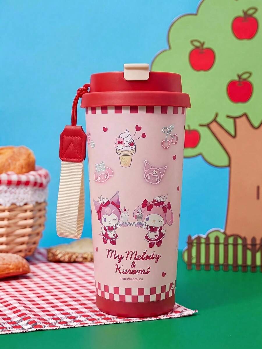 HELLO KITTY AND FRIENDS | Joivida 17.2oz 粉紅與紅色保溫杯,真空隔熱不鏽鋼,防漏蓋與攜帶繩 – 適合大多數杯架,非常適合在家喝早晨咖啡、公路旅行或辦公室,熱飲或冷飲,給粉絲的可愛禮物 - 紅色 - 查看 1