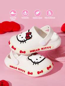 HELLO KITTY AND FRIENDS | SHEIN 可愛白色兒童涼鞋，卡通花園鞋，透氣快乾，輕量 EVA 材質，適合幼童的夏季沙灘拖鞋 - 杏色 - 查看 8
