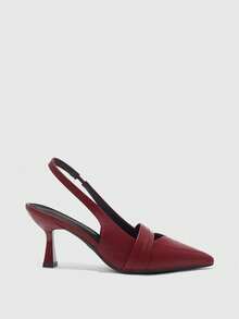 CUCCOO BIZCHIC Women's Pointed Toe Pumps, Versatile High Heels For Commuting And Daily Wear - Burgundy - View 2