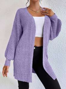 EURMUSE Casual Versatile Solid Color Dropped Shoulder Loose Cardigan,Cardigans For Women,Long Cardigans Woman,Petite Cardigans,Cardigans - Lilac Purple - View 5