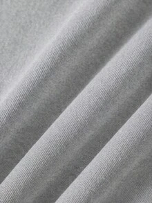 SHEIN Kids Tween Girl Casual Heart Print Knit Solid Color Loose Drop Shoulder Long Sleeve Sweatshirt & Pleated Wide Leg Sweatpants Set - Grey - View 6