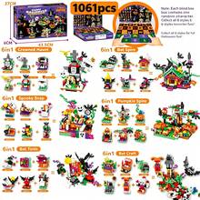 POKOJA LAND 1061 قطعة مجموعة مكعبات بناء هالوين 6 في 1، 36 نمط ثقوب عمياء، مكعبات DIY ممتعة، لعبة بناء اليقطين والشبح والخفافيش، هدية هالوين للأطفال، لعبة تعليمية STEM - متعدد الألوان - مشاهدة 7