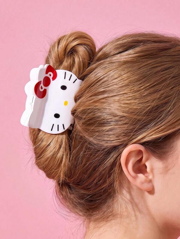 HELLO KITTY AND FRIENDS | Joivida 1pc Cute Cat-Shaped Acrylic Hair Claw, Large Size For Women, Sweet Girly Design, Strong Hold For Hairstyling. Great For Daily Wear, Travel, Party, Office. A Unique Gift For Anniversary, Birthday Or Stocking Stuffer