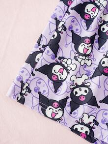 HELLO KITTY AND FRIENDS | SHEIN ملابس منزلية للبنات الصغيرات بطبعة كرتونية، ملابس علوية وشورت - أبيض - مشاهدة 7
