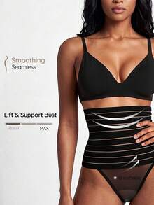 SHAPORA 1pc High Waist Tummy Control Waist Cincher Belly Slimming Butt Lifting Pants - Black - View 1