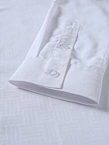 Manfinity CasualCool Men's Solid-Color Simple Button-Down Long-Sleeve Shirt - Effortlessly Elegant Style | A Perfect Gift For Husbands, Ideal For Office Commuting, And An Essential Wardrobe Staple - White - View 9