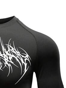 Gym Rark 男士圓領短袖休閒運動印花背部 T-Shirt - 黑色 - 查看 3