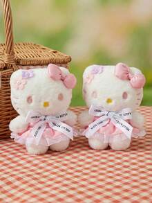 HELLO KITTY AND FRIENDS | POKOJA LAND 1個粉色花朵絨毛娃娃洋裝貓咪吊飾，柔軟布料，可愛適合手提包、包包、鑰匙圈吊飾、居家裝飾、婚禮、派對投擲娃娃，送給朋友與家人的最佳禮物，送給她的完美禮物 - 彩色 - 查看 4