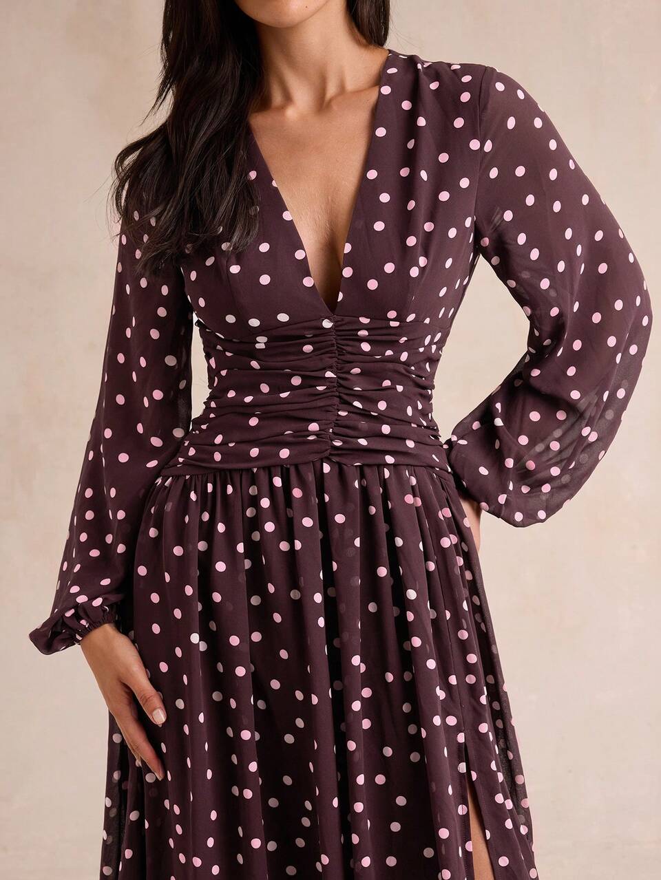 Enchnt Premium Autumn Romantic Women's Elegant White Polka Dot French Long Sleeve Dress Back To School Casual Graduation Anniversary Date Party Wedding