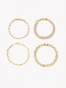 Opalesca Fashion Light Luxury Bracelet - Yellow Gold - View 2