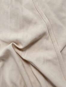 Auvina Plus Size Women V-Neck Flared Sleeve Tie Waist Ruffle Slit Dress, Elegant For Party - Apricot - View 7