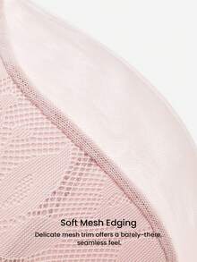 LUVLETTE Underwire Lightly Lined Pink Mesh Lace Push-Up Support Sheer Minimizer Lingerie Bra - Pink - View 8