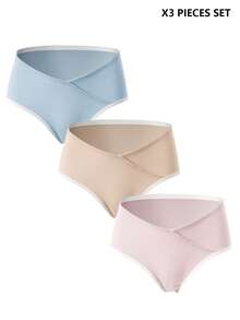 Moonlight&Mama Women's Basic Fit Comfortable Maternity Casual Triangle Panties 3-Pack - Multicolor - View 1