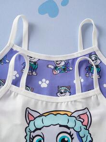 SHEIN | PAW Patrol Young Girl Cartoon Print Camisole & Shorts Lingerie Set - Purple - View 3