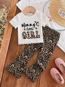 SHEIN Kids Young Girl Cartoon Rabbit Print Short Sleeve T-Shirt And Flare Pants Set Back-To-School School Summer - Multicolor - View 7