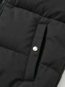 Manfinity Homme Men's Winter Casual Versatile Sleeveless Hooded Jacket - Black - View 6