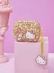 HELLO KITTY AND FRIENDS | Joivida 1個豹紋耳機保護殼適用於Pro，可愛壓克力吊飾，防震硬殼，防刮且時尚，適合日常通勤、旅行或作為時尚禮物 - 黃色 - 查看 3