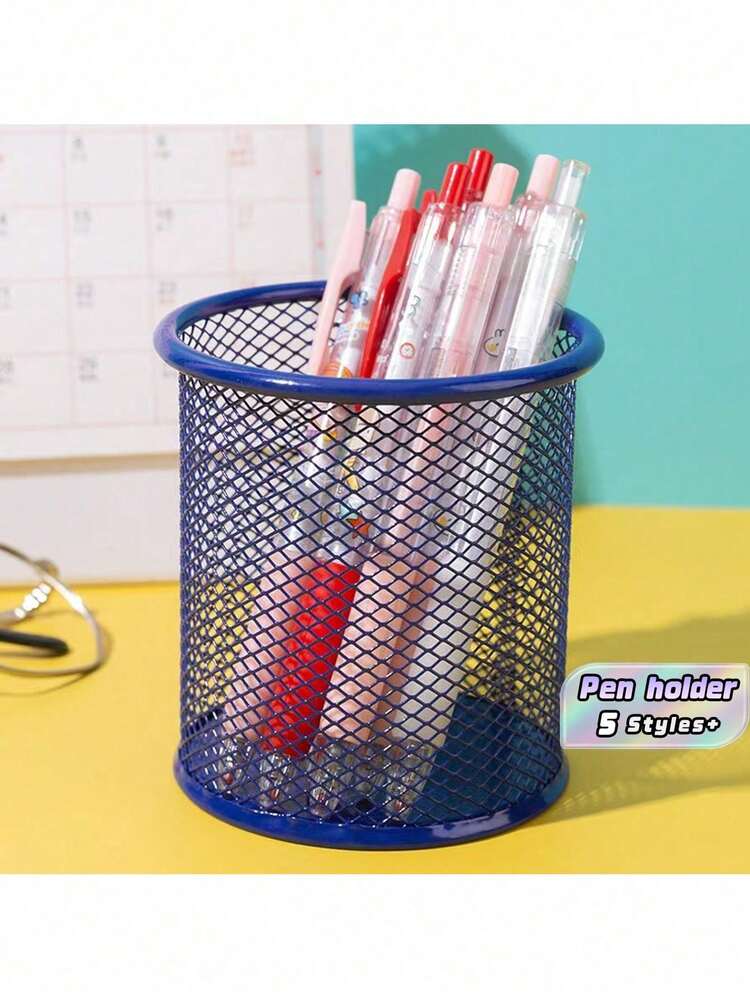 1 Solid-Color Cutout Pen Holder – Minimalist, Multifunctional Stationery Organizer; Suitable For Offices, Students, Back-To-School, And Study Supplies - Multicolor - View 9