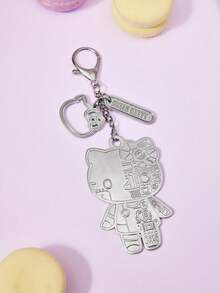 HELLO KITTY AND FRIENDS | POKOJA LAND 1個半機械臉設計鑰匙圈，輕巧精緻，合金材質，可愛帶酷感。可用作包包吊飾、行李吊牌或汽車鑰匙圈，適合日常通勤與旅行。也是送給閨蜜、女友或自己的獨特生日、情人節、聖誕節及其他節日禮物 - 銀色 - 查看 5