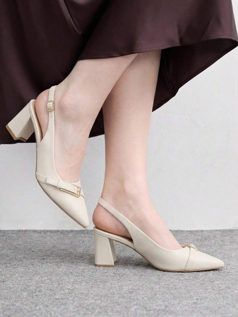 CUCCOO BIZCHIC Sepatu hak tinggi model Prancis terbaru, elegan dan modis, cocok untuk wanita, cocok untuk sepatu Natal dan musim semi. - Nasi aprikot. - View 1