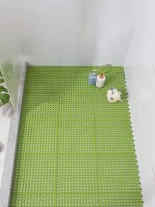 10 Pieces Per Set, Multi-Color Hollow Plastic Waterproof Pool Mats, Interlocking Floor Tiles With Drainage Holes, Anti-Slip Shower Mats, Bathroom Accessories, Colorful Grid Mats Suitable For Terraces, Balconies, Dog Kennels And Poultry Farms - multicolor - View 6